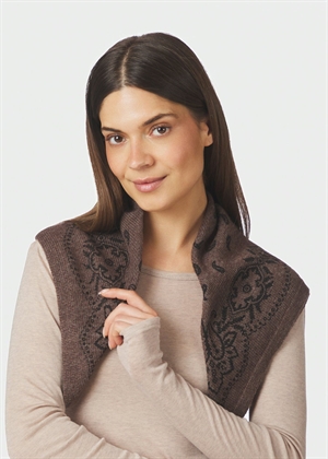Adelina paisley knit scarf Brown Melange Neo Noir